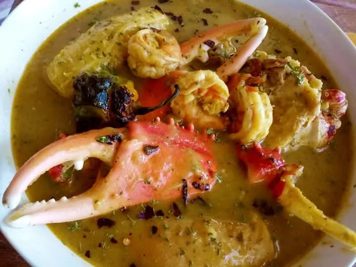 Crab and seafood served in a rich sauce