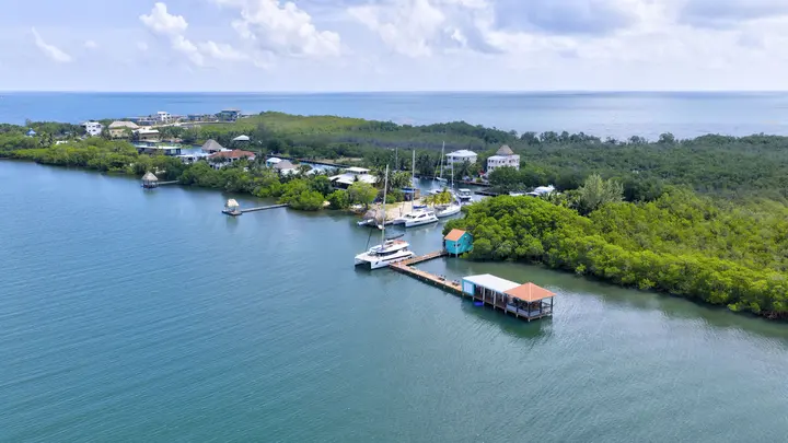Placencia coastline and lagoon