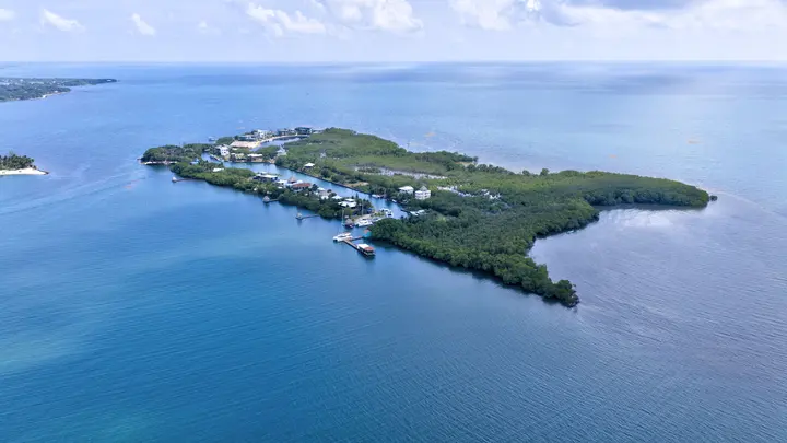 Placencia peninsula and surrounding water